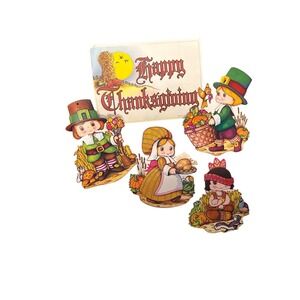Vintage 1979 Beistle Thanksgiving Decorama 5 Fall Decorations Die Cut See Photos